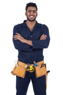 Technician standing in home kitchen